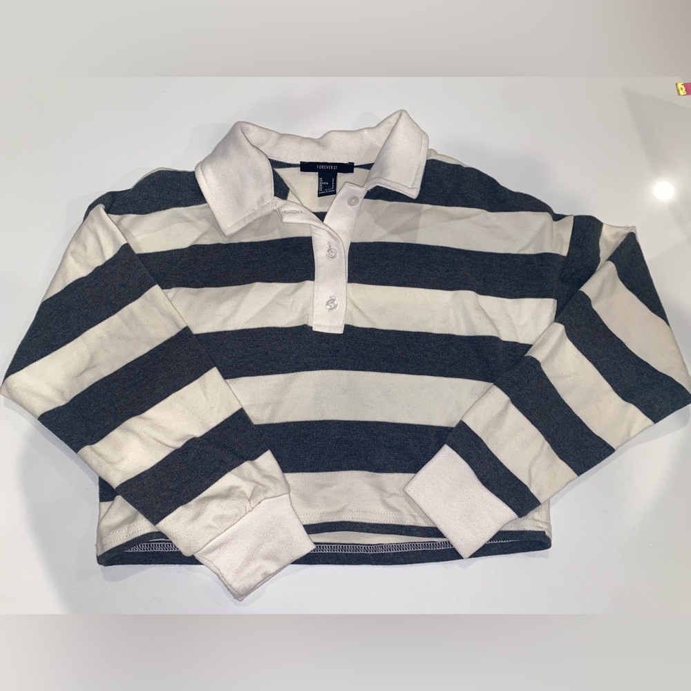 Forever21 Striped Rugby Shirt - Picture 2 of 10